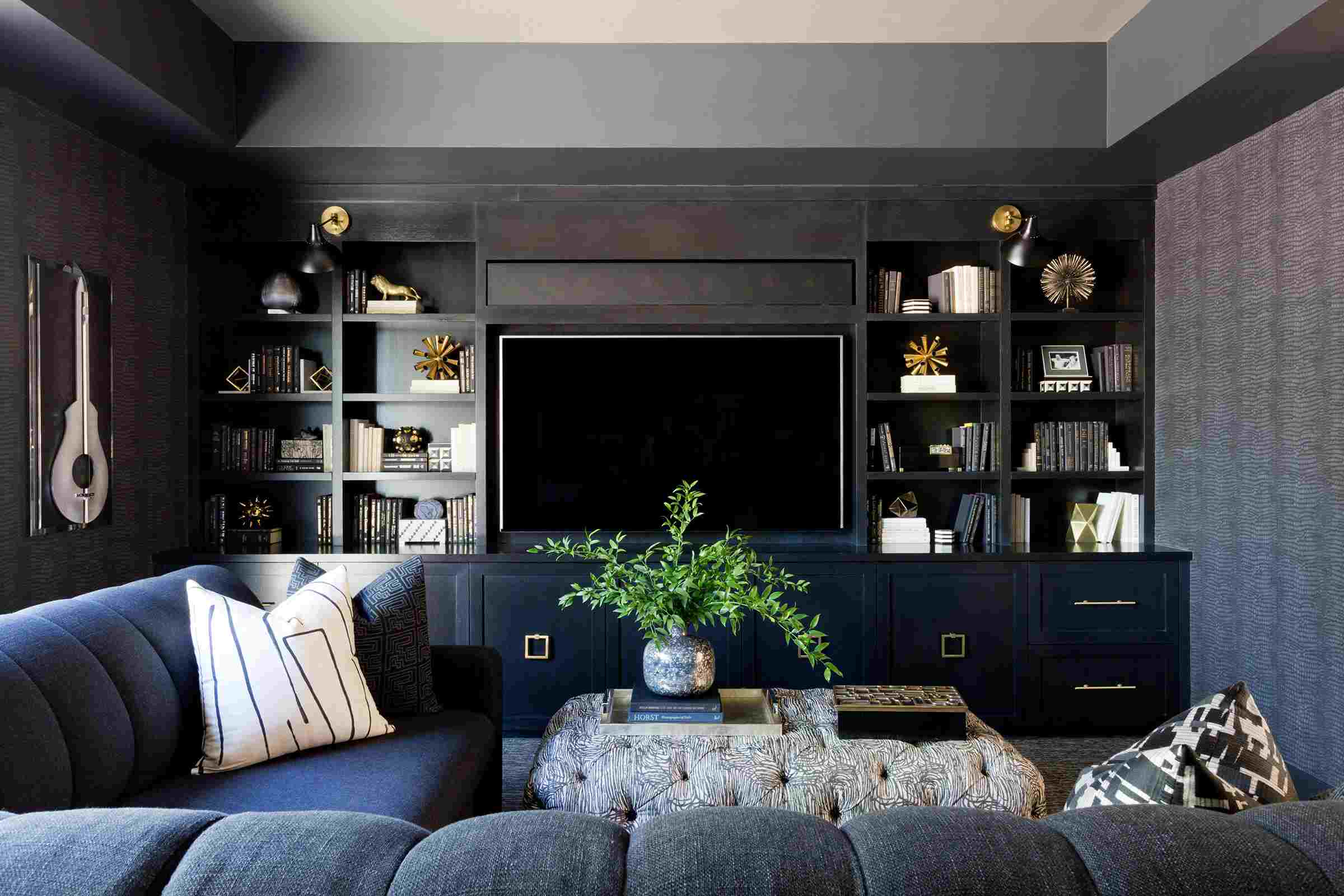 black living room