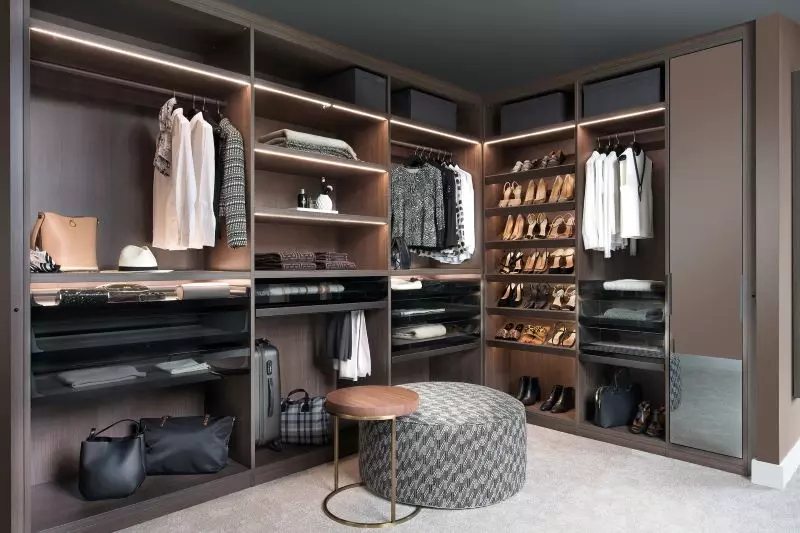 A well organised wardrobe