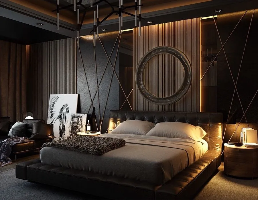 Black interiors lighting