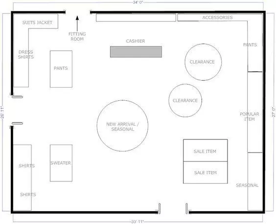 Free Flow Store Layout