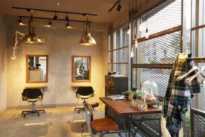 Industrial salon interior design