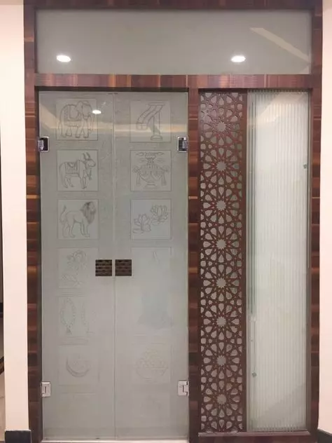 Pooja Room With Glass Doors