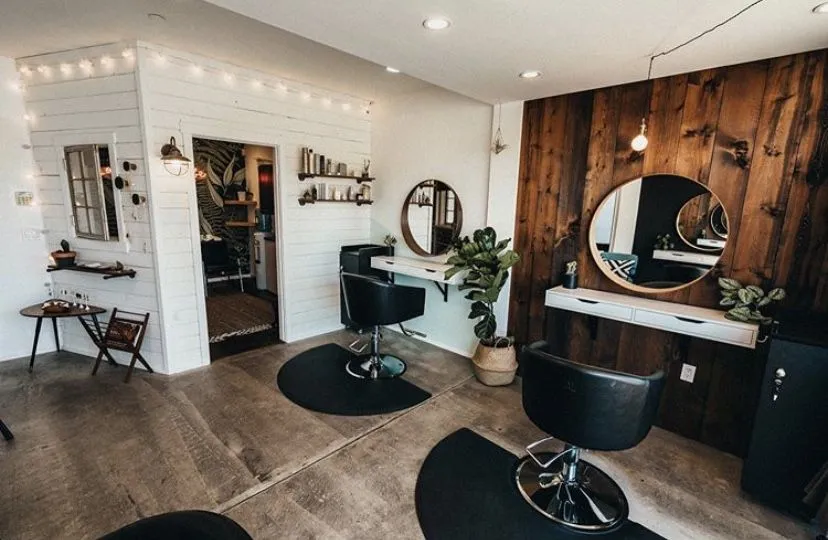 Rustic hair salon interior design