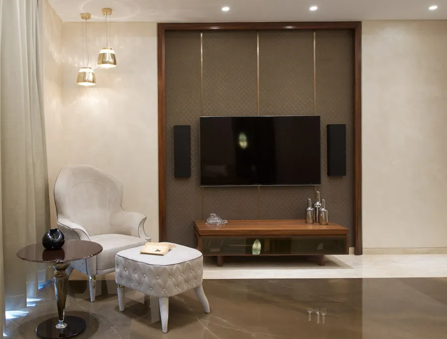 Simple television unit designs with speakers