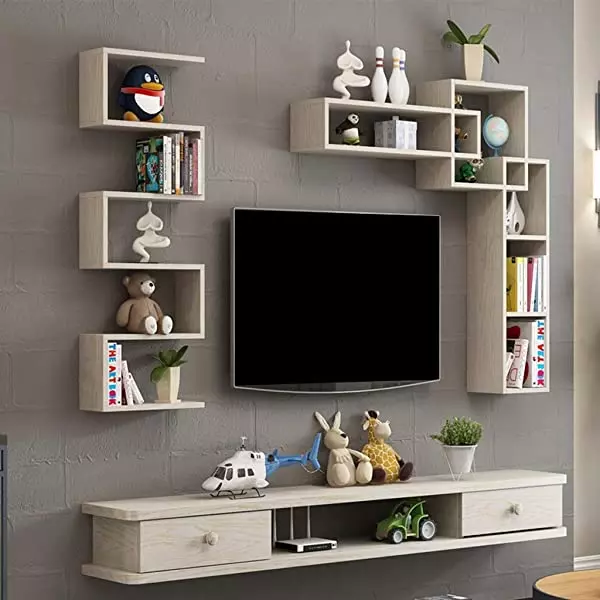 Wall Mounted TV unit with Storage drawers