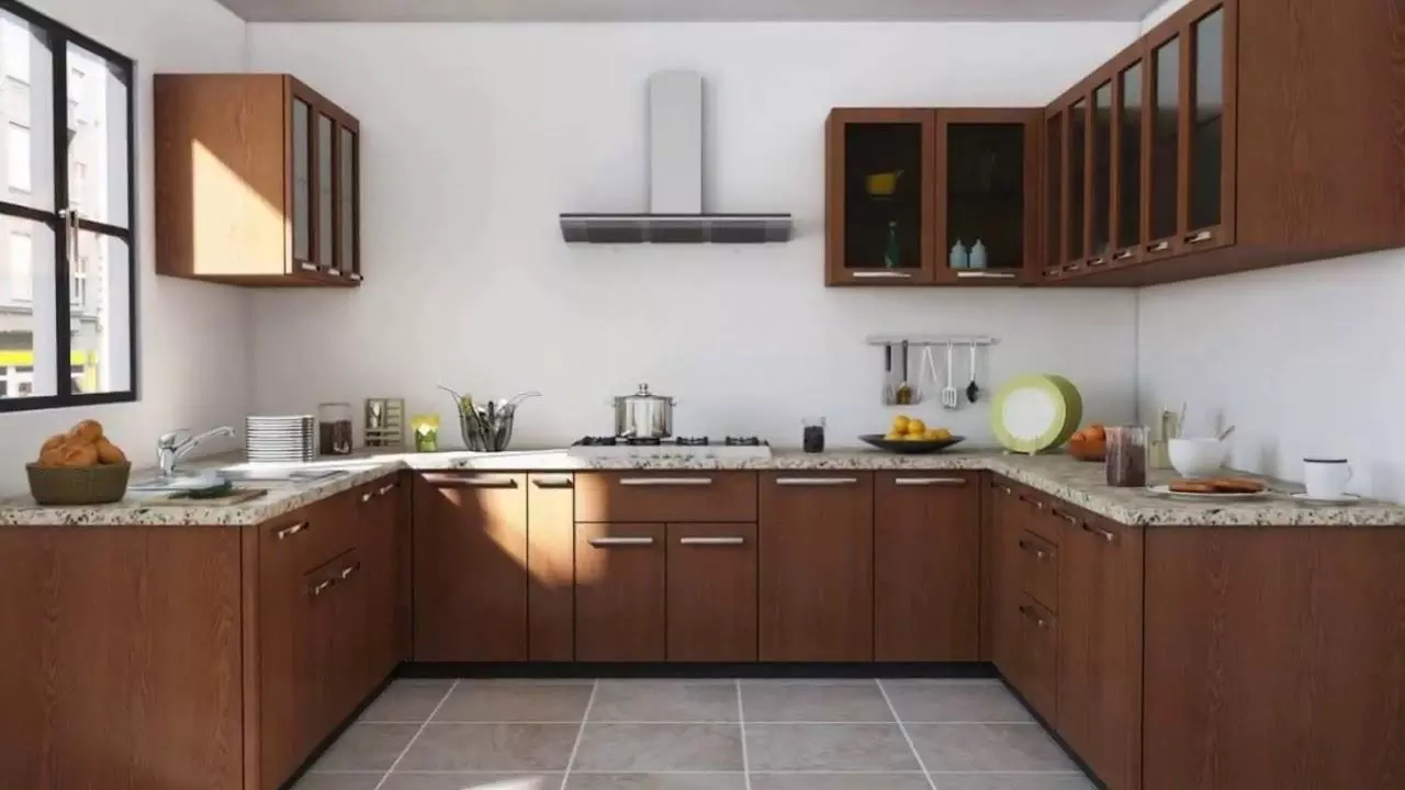 Warm wooden cabinets